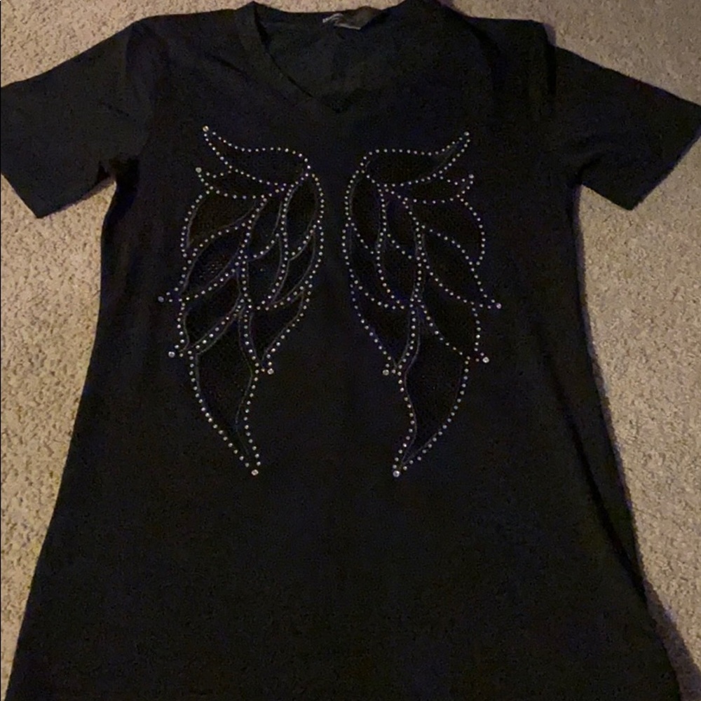 Black shirt two color camis